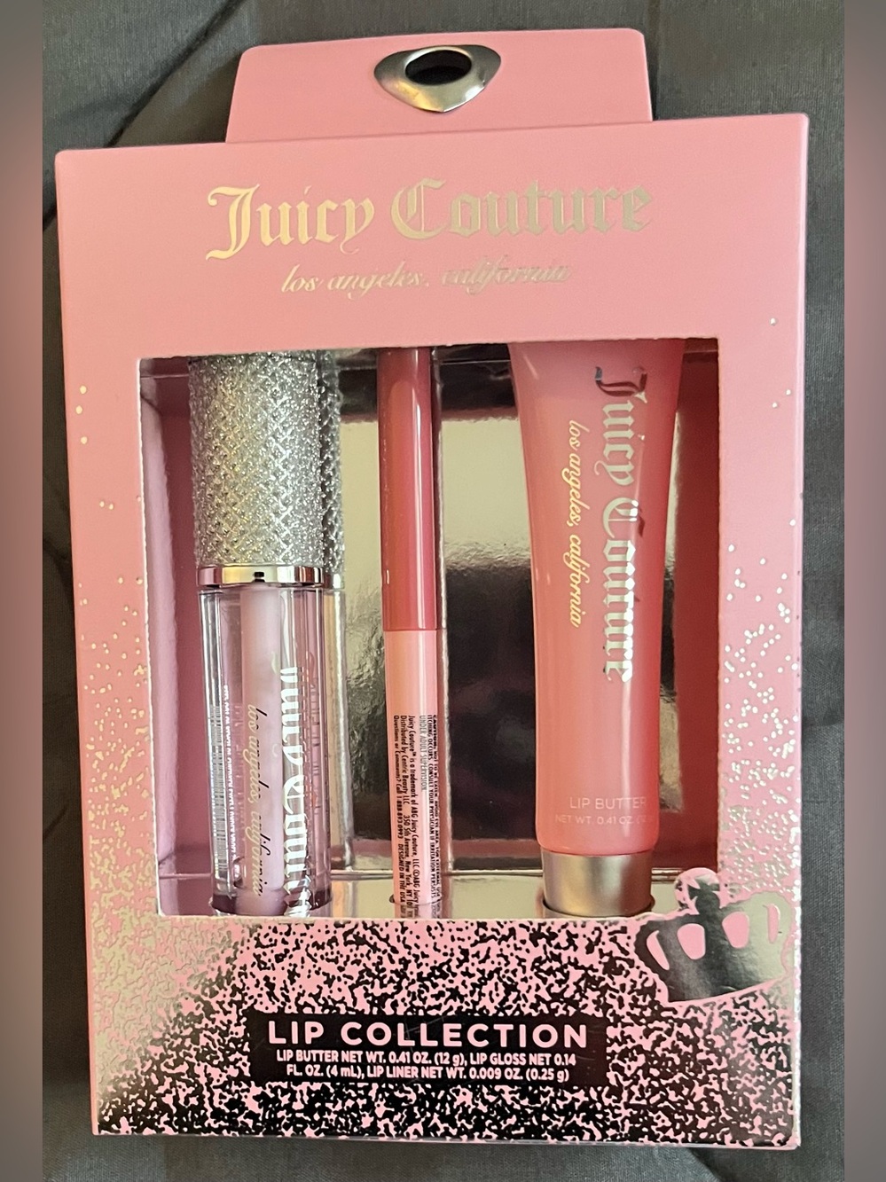 Juicy Couture Pink Rhinestone Logo Lounge Set w/ Pink JC Accessories NWT - Picture 8 of 9